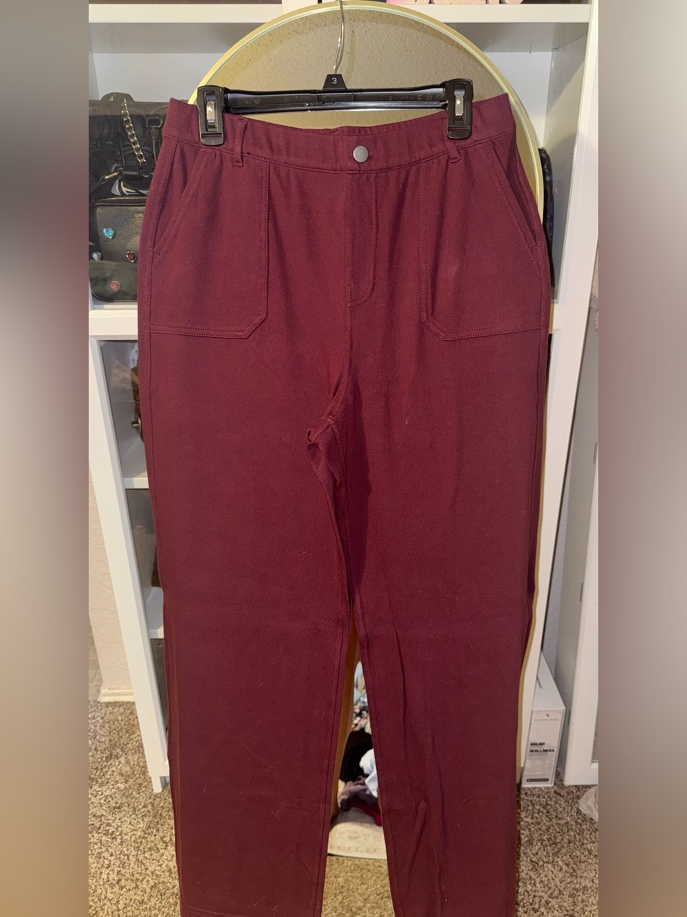 Women’s Maroon Casual Pants - Comfortable Everyday Fit